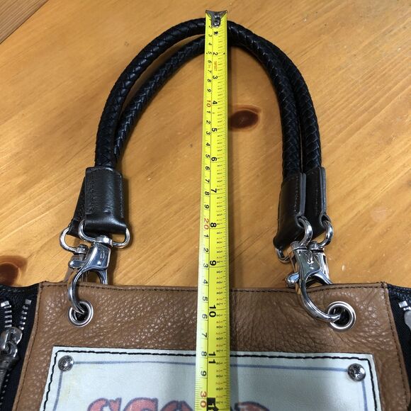 Brighton Scoop Leather Tote Bag 2 Tone Brown Fashionista Braided Strap Hardwear - Picture 14 of 16